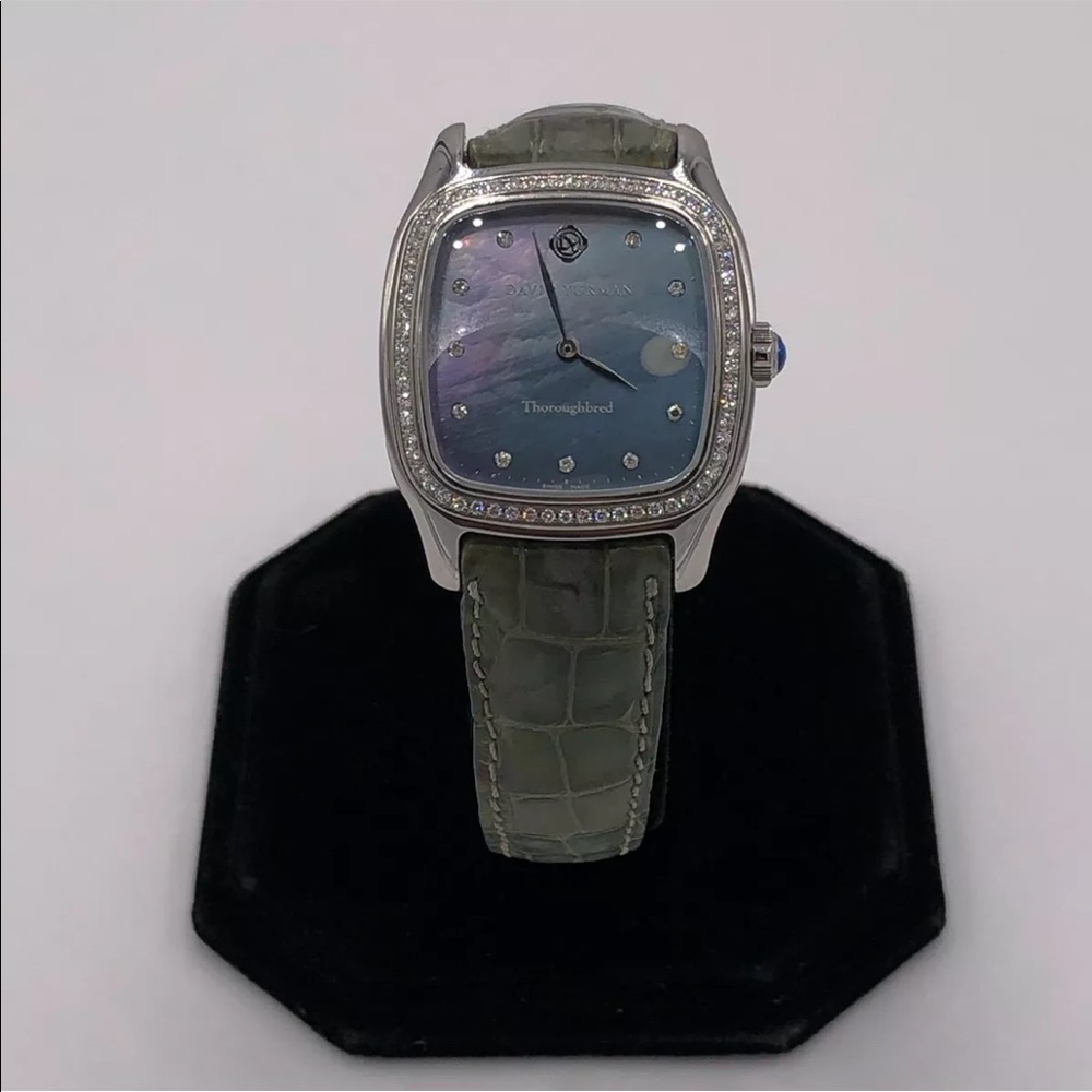 David Yurman Thoroughbred T303-SST Diamond Dial Watch With Diamond Bezel